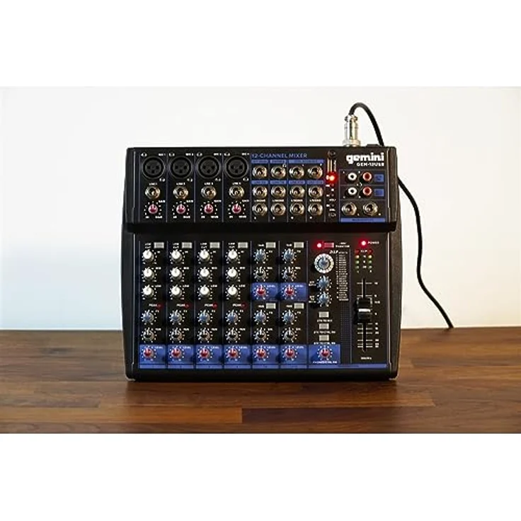 Gemini Sound GEM-12USB - Kompakter 12-Kanal-Analogmischer mit 4 Mic-Kanälen, 3 Band-EQ, USB-Wiedergabe von USB-Stick und Bluetooth-Streaming – Bild 5