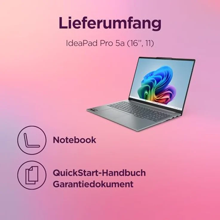 LENOVO IdeaPad Pro 5 16AGP11, 16 Zoll Laptop mit AMD Ryzen™ AI 9 465, 32 GB RAM, 1 TB SSD, Radeon™ 880M, Windows 11 Pro, grau – Bild 12