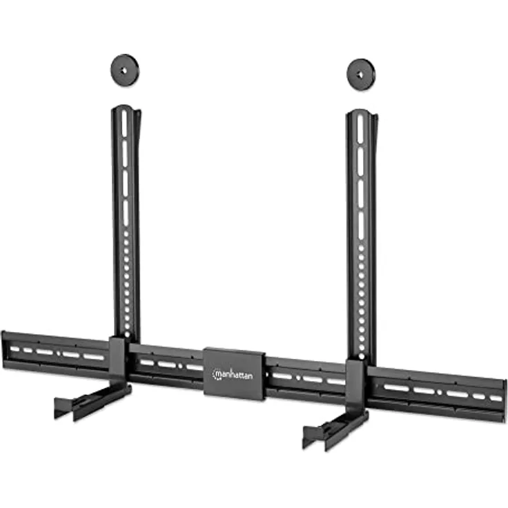 Manhattan - Universal-Halterung für Soundbar, VESA-Montage, bis 15 kg, höhenverstellbar, Oben oder unter dem Fernseher, schwarz