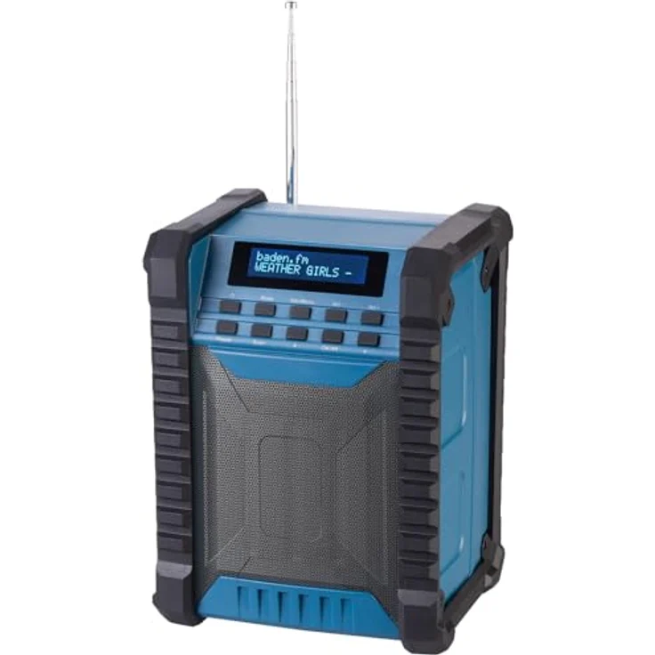 auvisio Radio: Digitales DAB+/FM-Baustellenradio, Bluetooth, 80 Watt, IP54, Akku (schwarz) – Bild 4