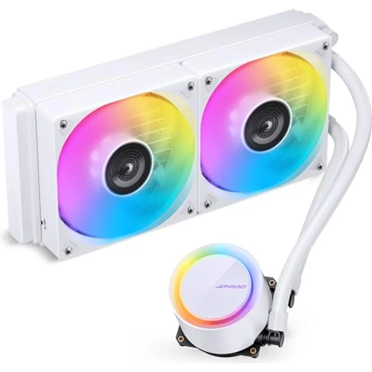 Jonsbo TG-240W, All-in-One-Wasserkühlung in Weiß mit 240-mm-Radiator und RGB-Beleuchtung, kompatibel mit AMD und Intel – Bild 1