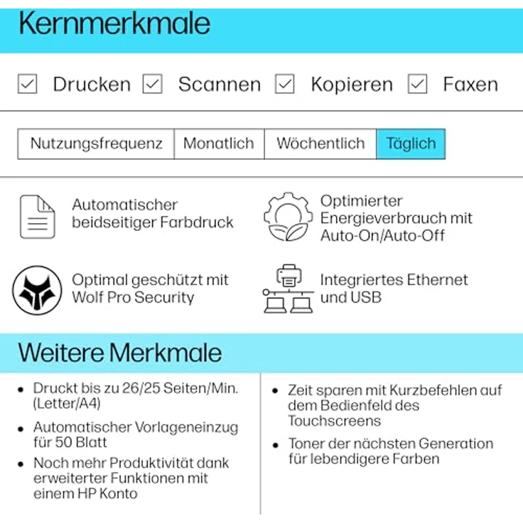 HP Color LaserJet Pro MFP 3302fdng Multifunktionsdrucker, LAN (Ethernet), HP Instant Ink kompatibel - Preisvergleich – Bild 2