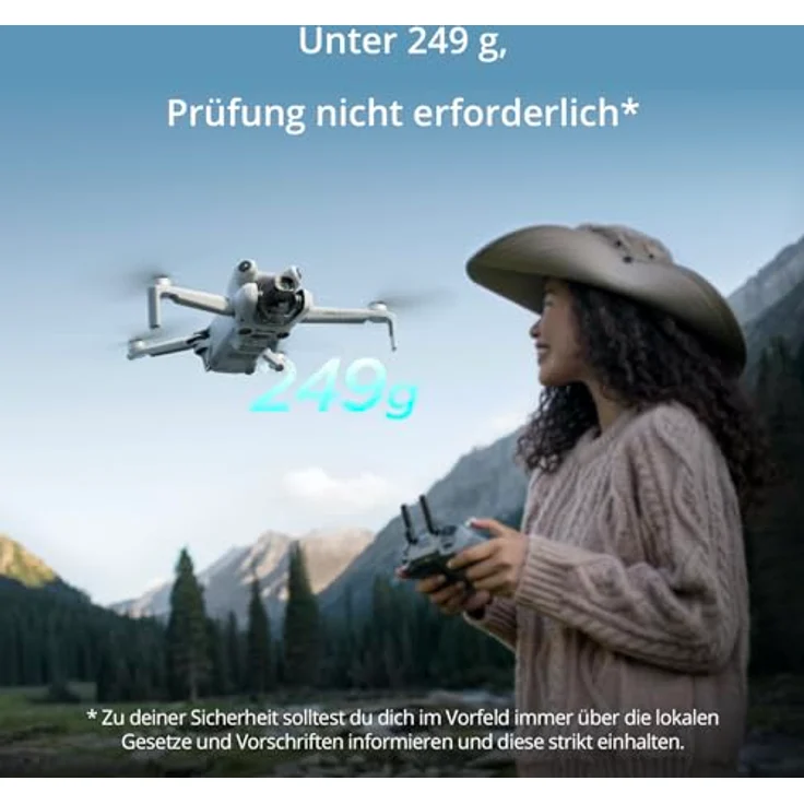 DJI Mini 4 Pro (DJI RC-N2 Fernsteuerung), faltbare Mini-Drohne mit 4K HDR-Videokamera für Erwachsene, unter 249 g, 34 Minuten Flugzeit, 20 km max. Video-Übertragungsreichweite, C0 – Bild 2