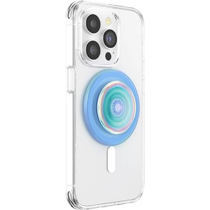 PopSockets PopGrip für MagSafe, telefon grip mit Kickstand und austauschbarem Top, sicherer Halt für iPhone MagSafe Hüllen - Blau Opaleszent – Bild 4