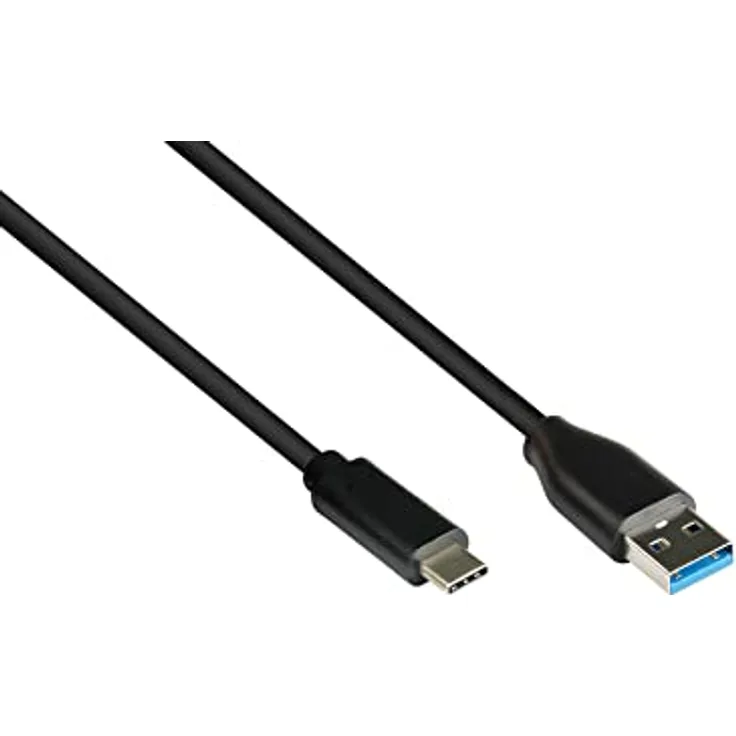 Good Connections USB 3.2 Gen.2 Kabel - 10GBit/s / 3A - Stecker A an USB-C™ Stecker - hochwertiger KUPFERLEITER - schwarz - 0,5m / 50 cm