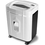 LMG Germany Aktenvernichter Weiß, 14 Blatt- Kann CDs und Kreditkarten schreddern, 4x12 mm Schnipsel, Extrem leise