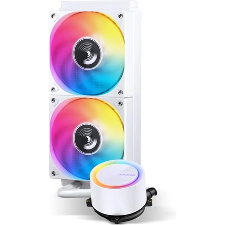 Jonsbo TG-240W, All-in-One-Wasserkühlung in Weiß mit 240-mm-Radiator und RGB-Beleuchtung, kompatibel mit AMD und Intel – Bild 2
