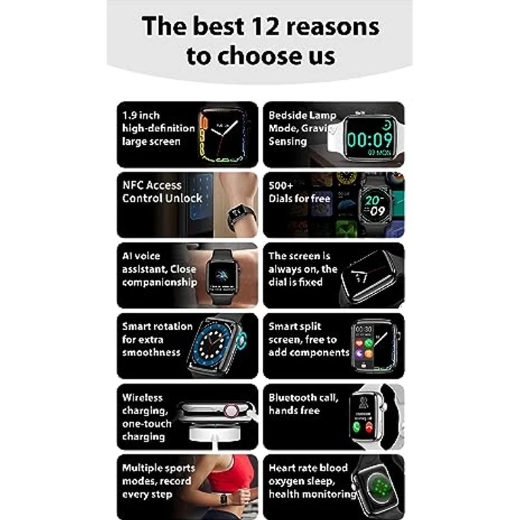 COFI 1453 Smartwatch 2,02 inch, 300 mAh Batteriekapazität für Android und iOS, Schwarz – Bild 3