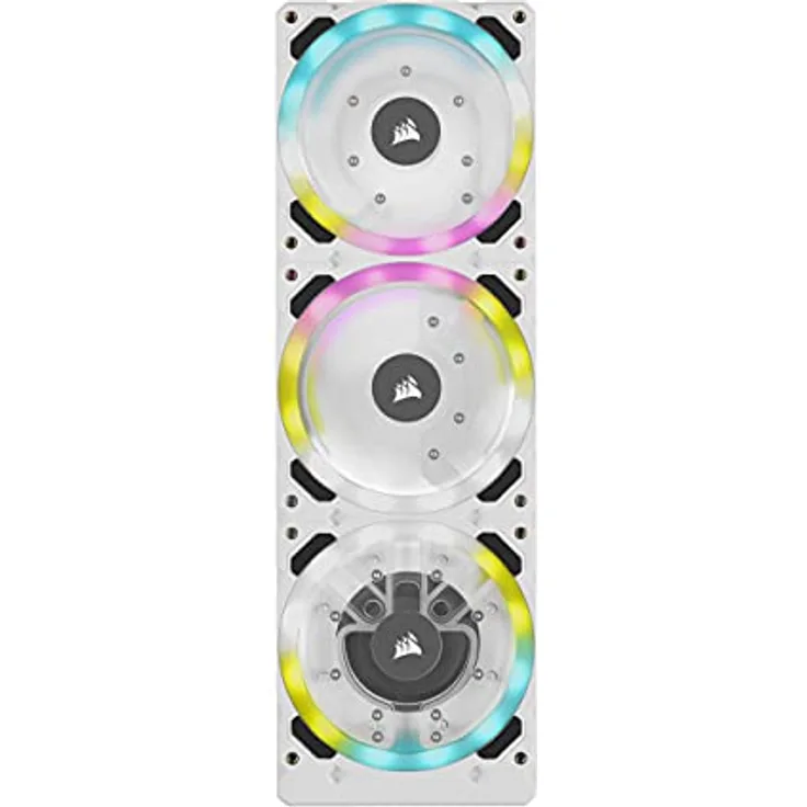 Corsair Hydro X Series XD7 RGB Pumpen-/Ausgleichsbehälter-Kombination (360-mm-Verteilerplattensystem, D5 PWM-Pumpe, 140-ml-Behälter, 36 Einzeln Ansteuerbare RGB-LEDs, Temperatursensor) Weiß