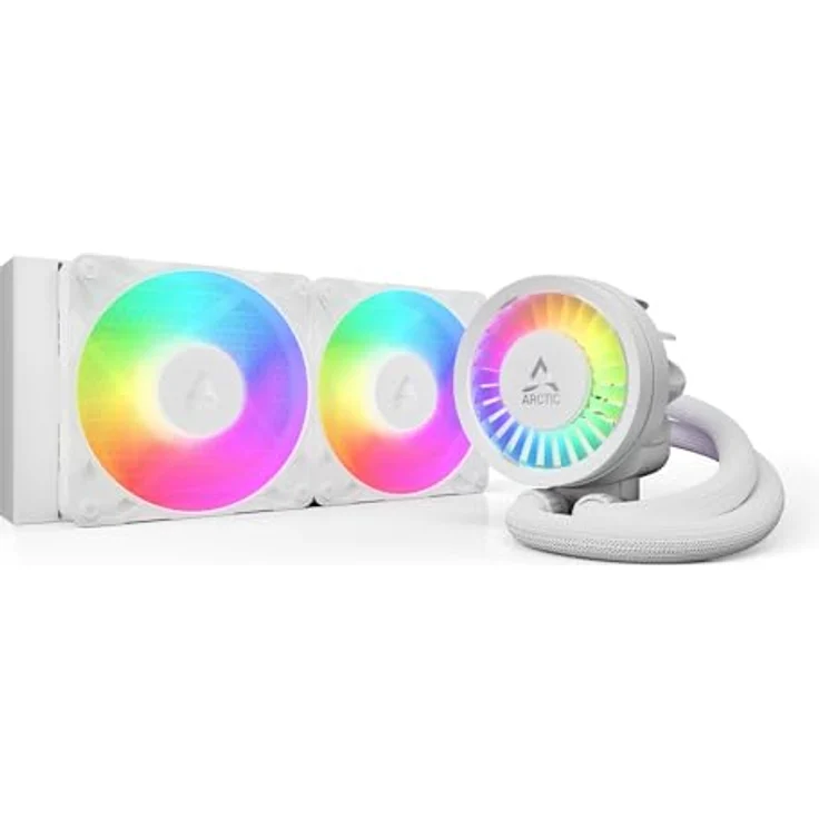 ARCTIC Liquid Freezer III Pro 240 A-RGB (White), AIO CPU Kühler mit 2 x 120 mm Wasserkühlung, 38 mm Radiator, PWM-Pumpe und VRM-Lüfter für AMD AM5/AM4 & Intel LGA1851/1700 - Weiß – Bild 1