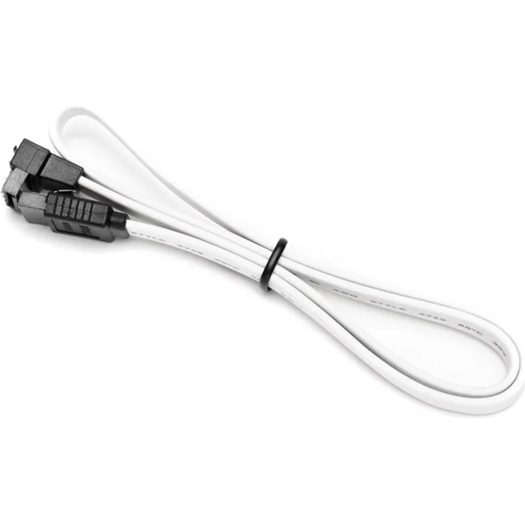 DUTZO SATA-Kabel, 0.5 m, Gerade & 90° Verbinder, weiß, unterstützt SATA-I/II/III, kompatibel mit Harddisks und SSDs