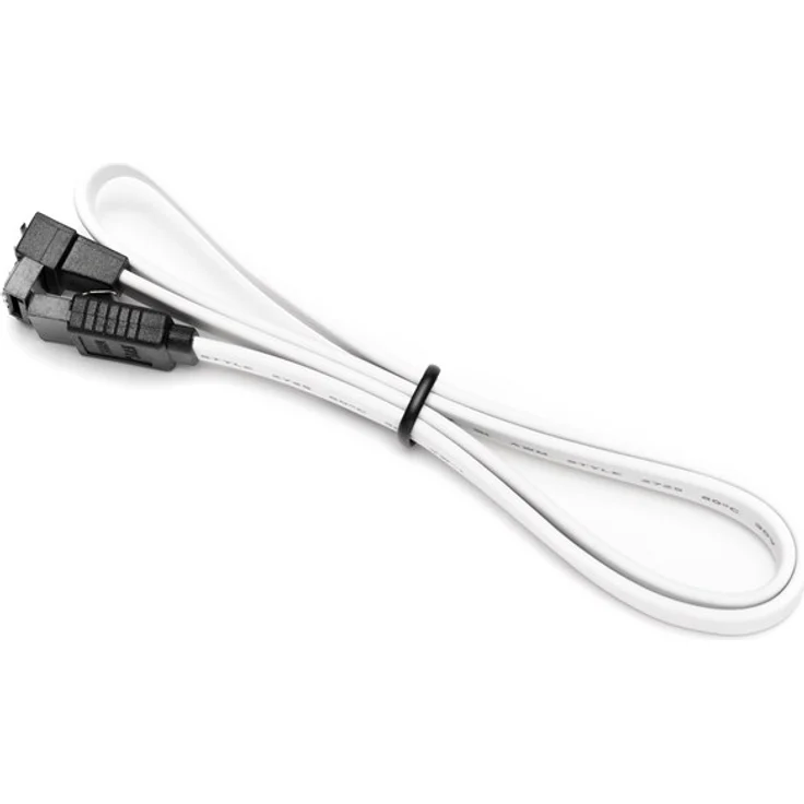DUTZO SATA-Kabel, 0.5 m, Gerade & 90° Verbinder, weiß, unterstützt SATA-I/II/III, kompatibel mit Harddisks und SSDs