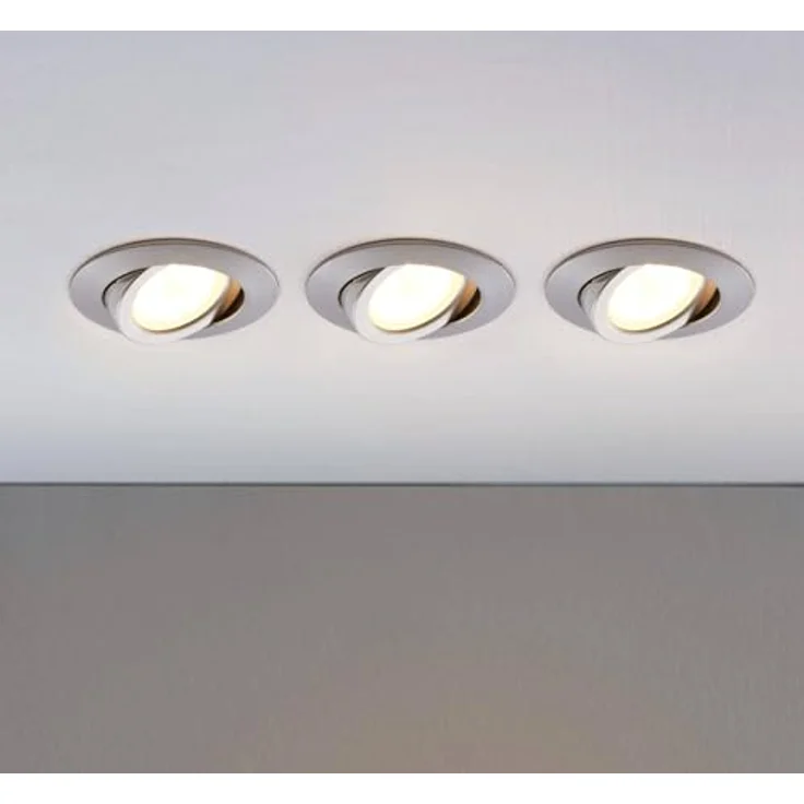 Lampenwelt 3er Set LED Einbaustrahler 'Andrej' (Modern) in Alu für Wohnzimmer & Esszimmer (3 flammig, A+, inkl. Leuchtmittel) - Einbauleuchte, Deckenleuchte, Wandleuchte, warmweißes Licht – Bild 2