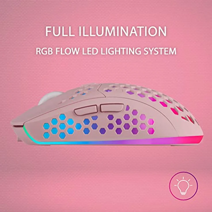 MARSGAMING Mars Gaming MMW3P, Kabellose Gaming Maus, RGB Flow, Ultraleicht 79g, 3200DPI, Rosa – Bild 4