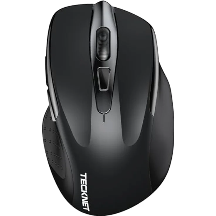 TECKNET Bluetooth Maus, Ergonomische kabellose Maus mit 4800 DPI, Tri-Modi: BT 5.0/3.0+2.4G, 30 Monate Batterielaufzeit, leise Funkmaus für Windows, Mac OS, Android – Bild 1