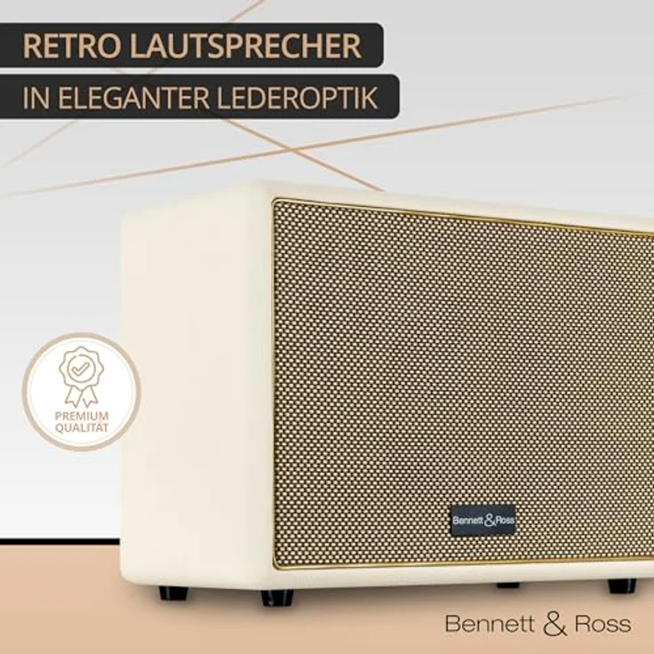 Bennett & Ross BB-880CW Blackmore Giant, Bluetooth-Lautsprecher mit 80 W RMS Leistung, creme-weiß – Bild 8