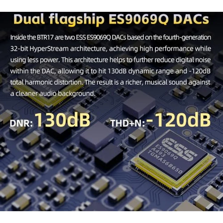 FiiO BTR17, Bluetooth DAC und Kopfhörerverstärker mit 32-Bit-DAC, 10-Band-PEQ, Bluetooth 5.4, Schwarz – Bild 6