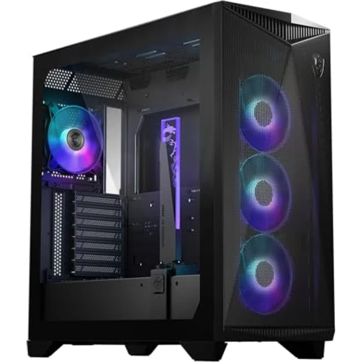 MSI MPG GUNGNIR 300R Airflow Mid-Tower PC-Gehäuse - E-ATX Unterstützung, Grafikkartenständer, schaltbare Halterung, ARGB-PWM-Lüfter, Staubfilter, Kabelführung, USB 3.2 Gen 2x2 Typ-C – Bild 2
