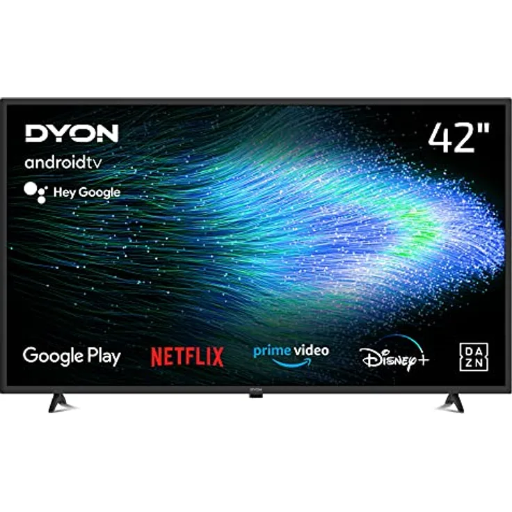 DYON Smart 42 AD-2 105cm (42 Zoll) Android TV (Full-HD, HD Triple Tuner, Prime Video, Netflix, Google Play Store für DAZN, Disney+ uvm., Google Assistant, BT-Fernbedienung) [Modelljahr 2022]