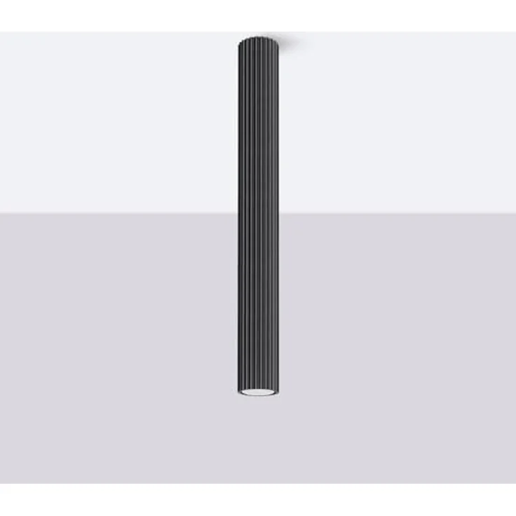SOLLUX lighting - KARBON Moderne Deckenleuchte aus Aluminium - GU10, Max 10W LED, IP 20 - 1x Lichtquelle - 6,5x6,5x60cm, Schwarz – Bild 2