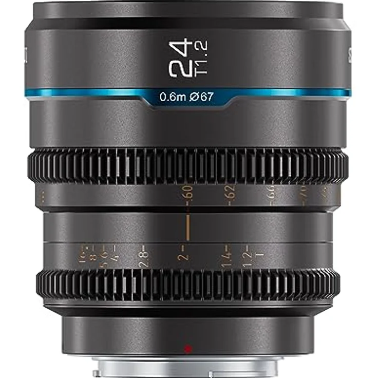 SIRUI Night Walker 24mm Cine-Objektiv, manuelles T1.2-Objektiv mit großer Blende, S35 Frame Prime Lens für M4/3, grau – Bild 1