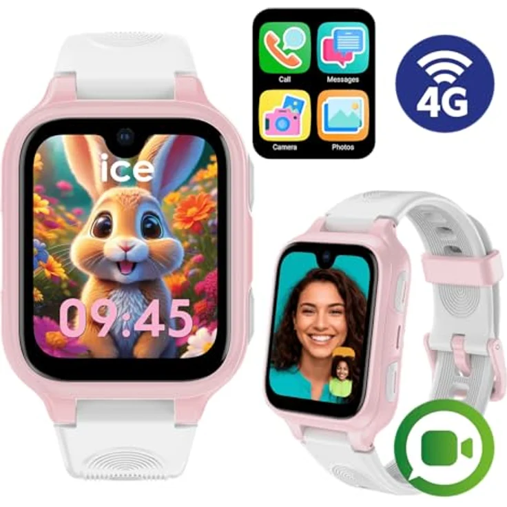 Ice Watch 025270, Smartwatch für Kinder ICE Kids 4G 2.0, 1,78" AMOLED Display, GPS, pink/weiß, wasserdicht IP68 – Bild 2