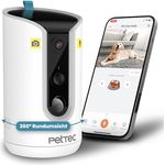 PetTec® Haustierkamera 360° und automatischer Futterspender mit Leckerliauswurf - via App & Multitaste - Bell-Erkennung - 3MP Nachtsichtfunktion - Hundekamera & Katzenkamera