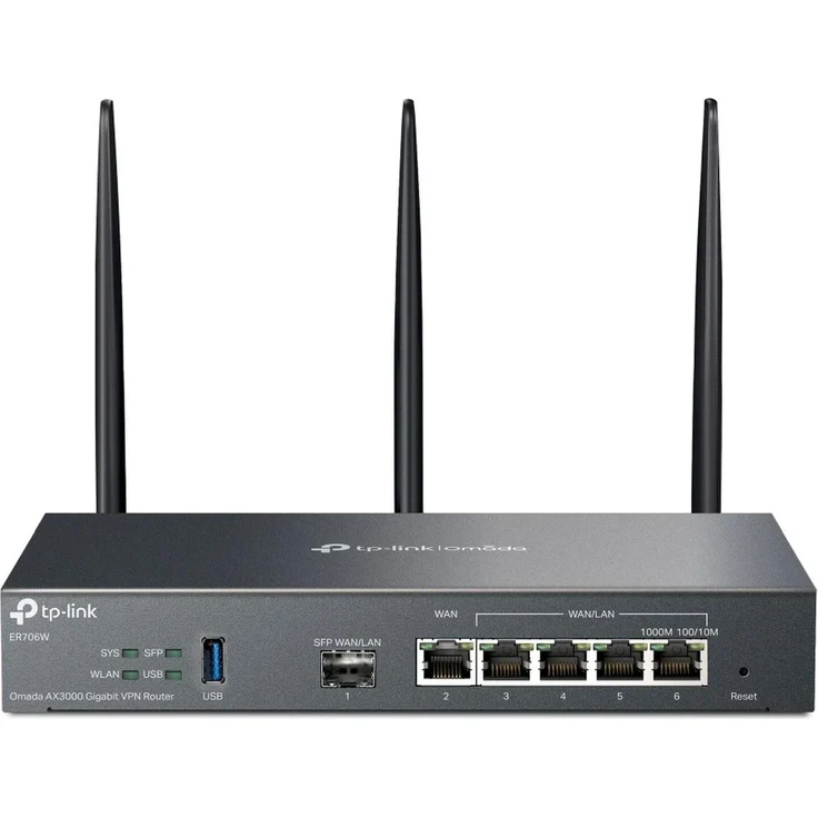 TP-Link ER706W, Dualband Router mit WiFi 6, HE160, OFDMA, 1024 QAM, Schwarz
