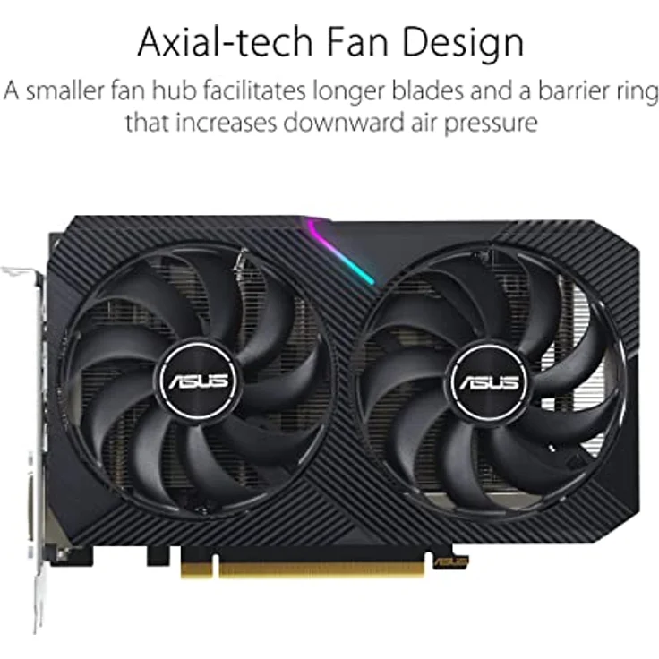 ASUS Dual GeForce RTX 3050 V2 OC Edition 8GB GDDR6 Gaming Grafikkarte (Nvidia RTX3050 V2, PCIe 4.0, HDMI 2.1, DisplayPort 1.4a, DUAL-RTX3050-O8G-V2) – Bild 2