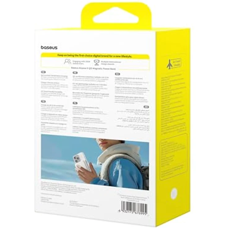 Baseus Airpow II Powerbank 10000 mAh, Qi2 mit MagSafe 22,5 W, inkl. USB-C-Kabel 20 V/3 A, Weiß – Bild 8