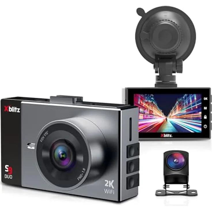 Xblitz S9 Duo Dashcam Set -2k - WiFi - WDR - Parking Modus, Schwarz