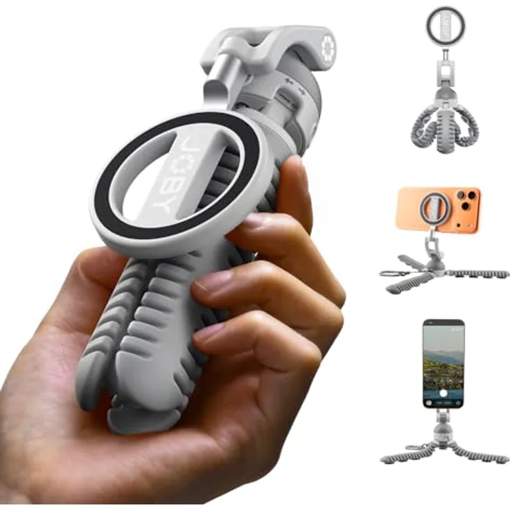 Joby PZ01 PodZilla Octopus Saugstativ, flexibles Stativ mit Saugnapf, grau