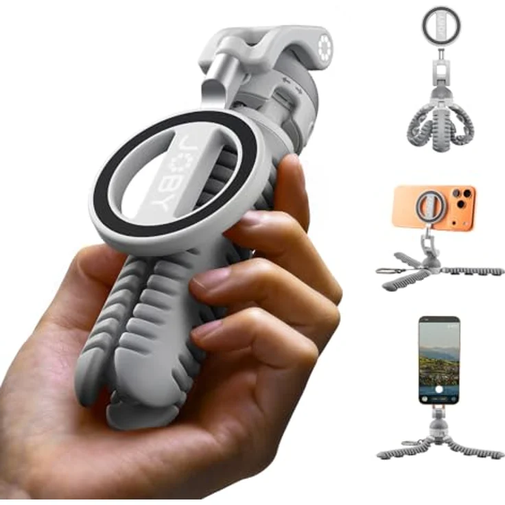 Joby PZ01 PodZilla Octopus Saugstativ, flexibles Stativ mit Saugnapf, grau – Bild 1