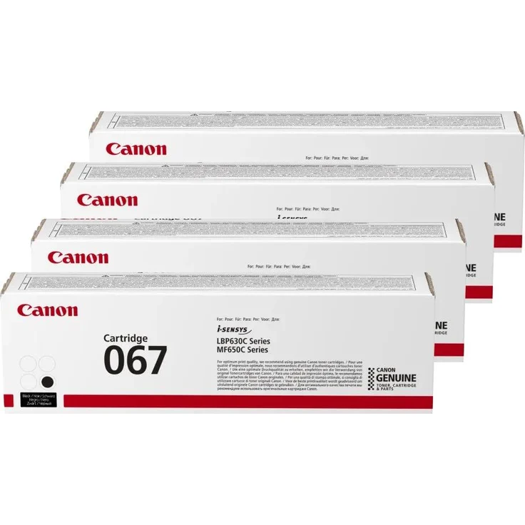Canon 067 Toner Combo Pack, Ersatztonerkartuschen für hohe Druckvolumen, Schwarz, Cyan, Magenta, Gelb