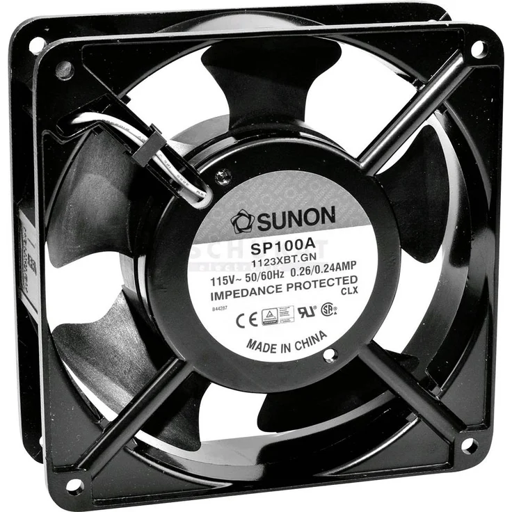 Sunon DP203A2123LBTA24, Axiallüfter 230 V/AC, 93.42 m³/h, 120 x 120 x 38 mm, leise mit 28 dBA