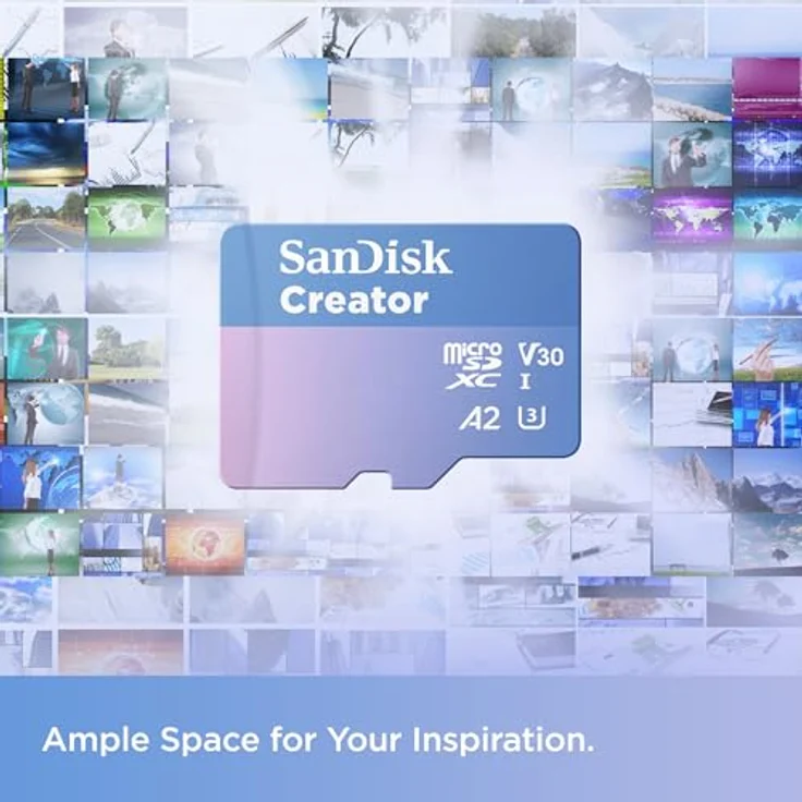 SanDisk Creator microSDXC UHS-I Speicherkarte 128 GB + Adapter (5.3K & 4K, A2, C10, V30, U3, bis zu 190 MB/s Übertragung, inkl. 3 Monate Adobe Lightroom) – Bild 5