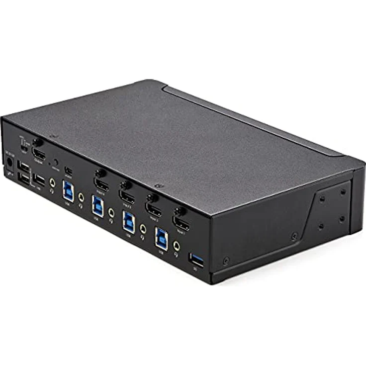 StarTech.com 4 Port HDMI KVM Switch - Einzelmonitor 4K 60Hz Ultra HD HDR - HDMI 2.0 KVM Switch mit 2 Port USB 3.0 Hub (5 Gbit/s) und 4X USB 2.0 HID, Audio - Hotkey - TAA (SV431HU34K6) – Bild 3