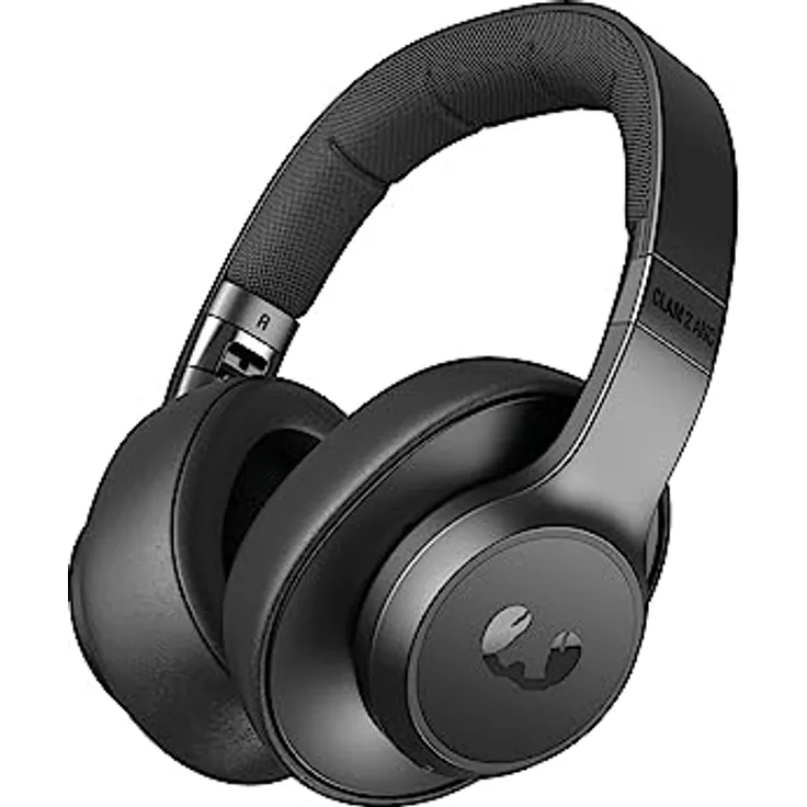 Fresh 'n Rebel Clam 2 ANC, kabellose Noise Cancelling-Kopfhörer Over-Ear, 60 Stunden Wiedergabezeit, mit Mikrofon, faltbar, Schnellladefunktion, Audioeingang, Vegane Leder Ohrmuscheln (Storm Grey)