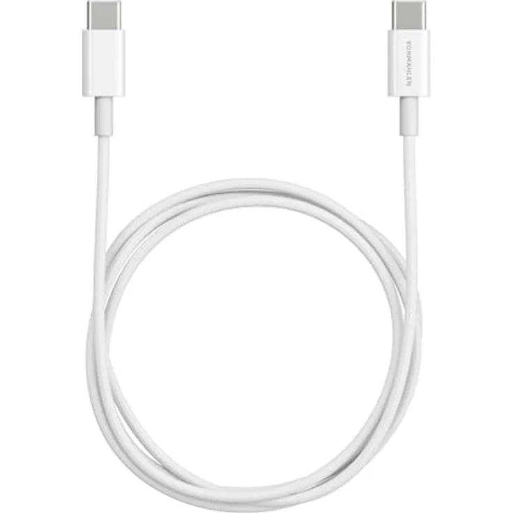 VONMÄHLEN USB-C zu USB-C Kabel, 60 Watt Fast Charging, 1 Meter, langlebig und flexibel aus geflochtenem Nylon, weiß
