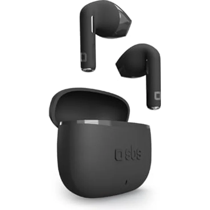 SBS Go Pods TWS Semi-In-Ear-Kopfhörer, True Wireless Stereo mit Ladehülle, integriertes Mikrofon, Touch-Steuerung, 12 Stunden Wiedergabe, Schwarz – Bild 1