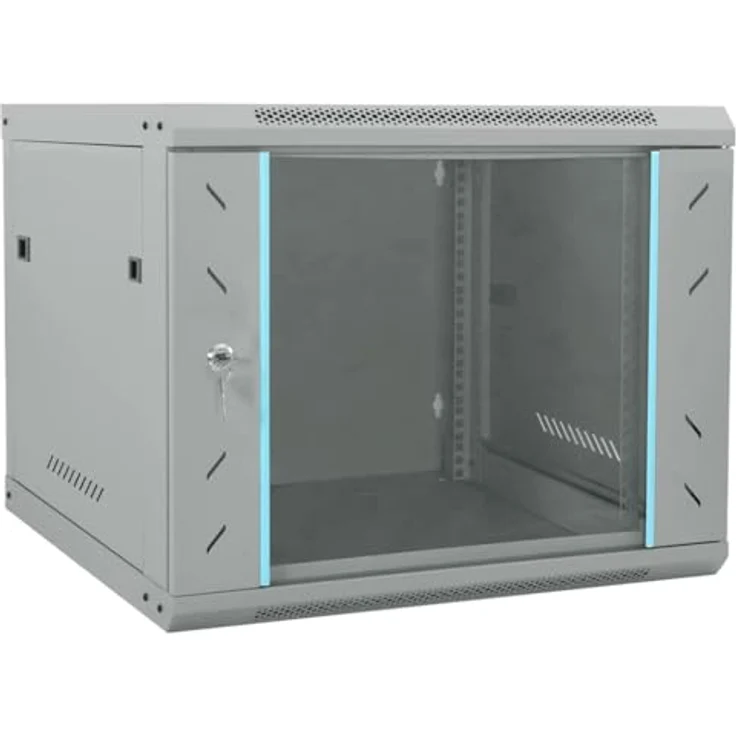 vidaXL Netzwerkschrank mit Speicher, Stahl grau, 60 x 60 x 50 cm – Bild 1