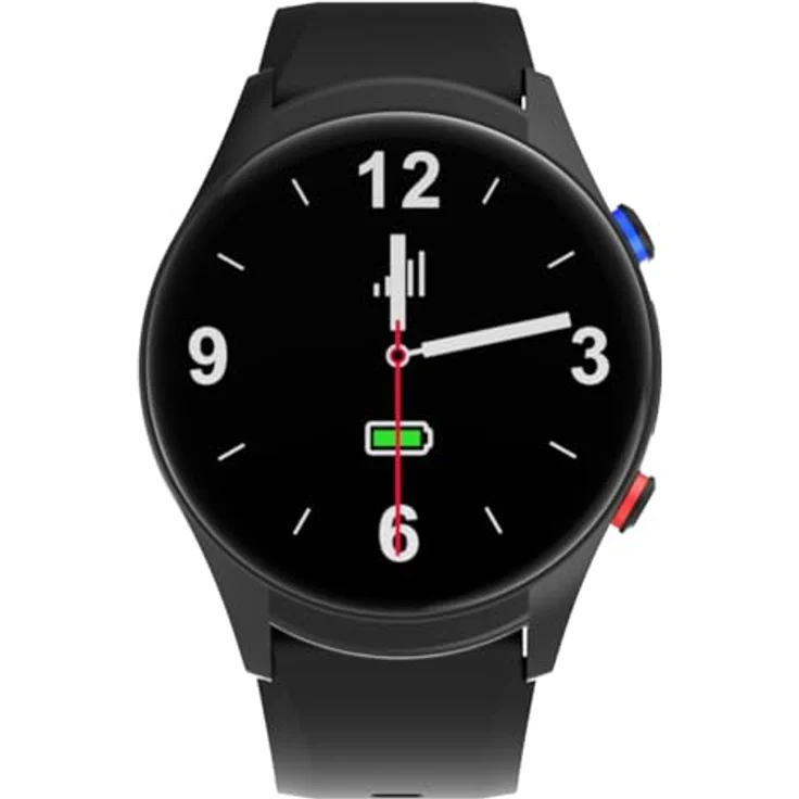 NikuTRAX Notrufuhr für Senioren NPC360S mit GeoTRAX Portal, 4G/LTE, AMOLED Display, Pulsoxymetrie, Blutdruckmessung, Temperaturmessung, Schrittzähler, GPS, blau – Bild 1