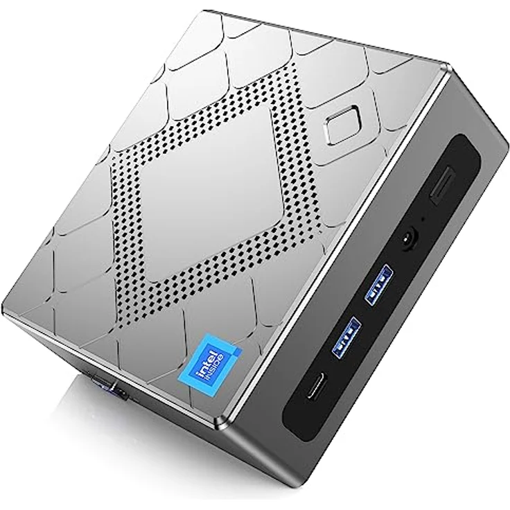 Mini PC Intel Core i5-12450H(8C/12T, bis zu 4,4GHz), 16GB DDR4 512GB M.2 NVMe SSD Mini Desktop PC, Mini Computer mit 1,20GHz Intel UHD-Grafik,WiFi 6,2X HDMI+VGA 4K UHD Triple Display,4X USB 3.0,Type-C – Bild 1