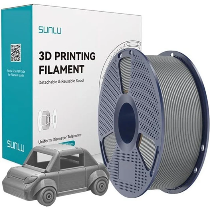 Sunlu PETG Filament - Grau, strapazierfähiges 3D-Druckmaterial mit hoher Schichthaftung und Feuchtigkeitsresistenz