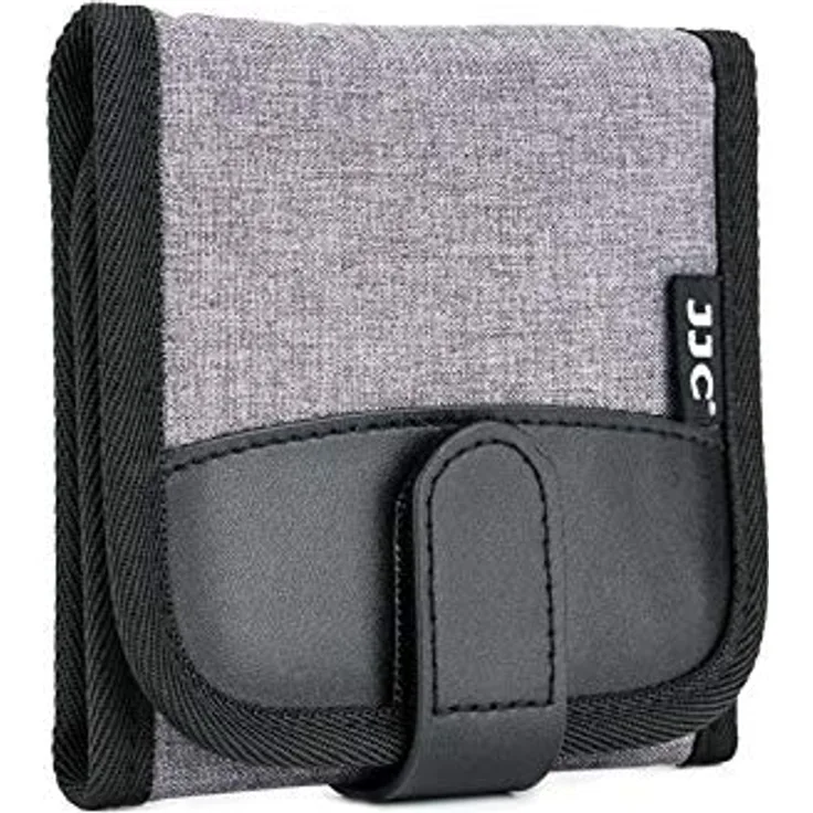 JJC Filtertasche mit 3 Fächern für Filter bis 82mm, wasserabweisend, inkl. Mikrofaser-Reinigungstuch und Gürtelschlaufe