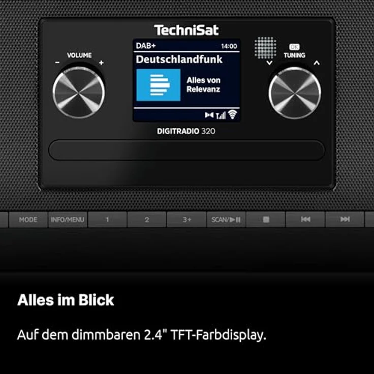 TechniSat DIGITRADIO 320 – Stereo Digitalradio mit DAB+ & UKW, CD-Player, Bluetooth, USB, 10W RMS, TFT-Farbdisplay, Wecker und Sleeptimer, Schwarz – Bild 5