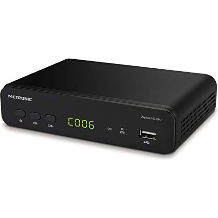 Metronic 441624 - Zapbox HD-SH.1 DVB-T2 HEVC DVB-Receiver, PVR-Funktion, USB, HDMI, SPDIF, RJ45, Fernbedienung, schwarz – Bild 4