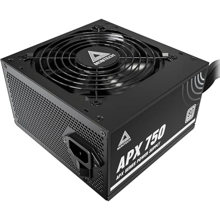 Montech APX 750 W, Nicht-modulares 80 Plus Netzteil mit DC-zu-DC-Technologie, weiß, 120 mm Lüfter, 6 Sicherheitsmechanismen