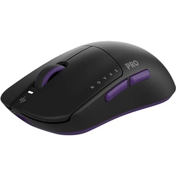 Dark Project Novus Pro Wireless Gaming-Maus, ultra-leicht mit 48g, PixArt PAW3395 Sensor, 26K DPI, 8K Hz Abtastrate, 6 programmierbare Tasten, bis zu 70 Stunden Akkulaufzeit, Schwarz/Lila
