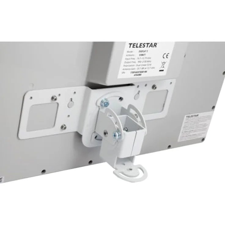 Telestar Digiflat 2 Twin Sat Flachantenne für 2 Teilnehmer (LNB: 0,2dB, 33,7 dBi Gewinn, Fenster-Wand-Masthalterung, Kompass, Montagewerkzeug) weiß – Bild 4
